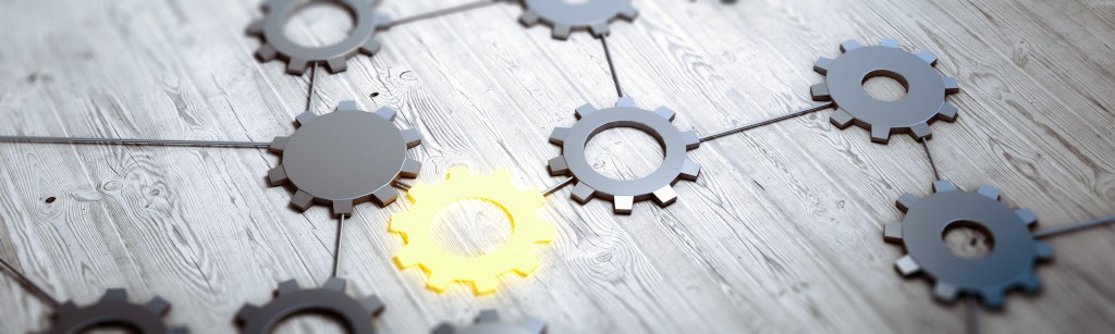 Database gears concept 3d rendering